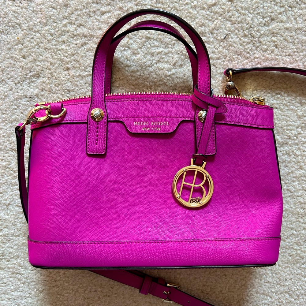 Henri Bendel Pink Leather Satchel/Crossbody